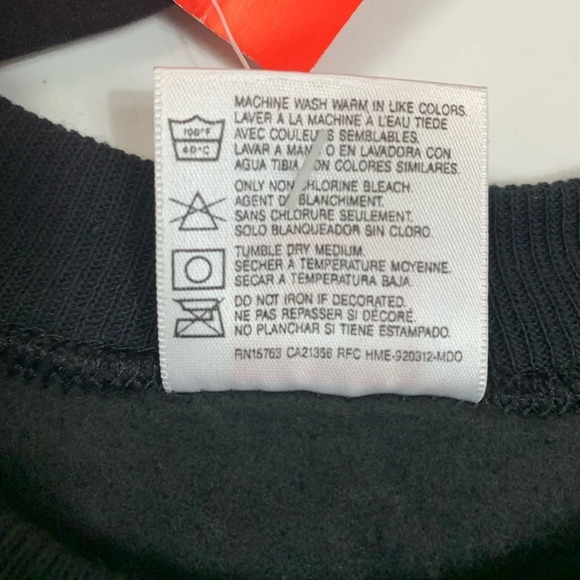 VTG Hanes  Crewneck Sweater Black Mens 4X Big NWT Deadstock USA Cotton Acrylic - Picture 5 of 11